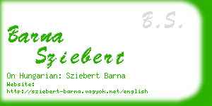 barna sziebert business card